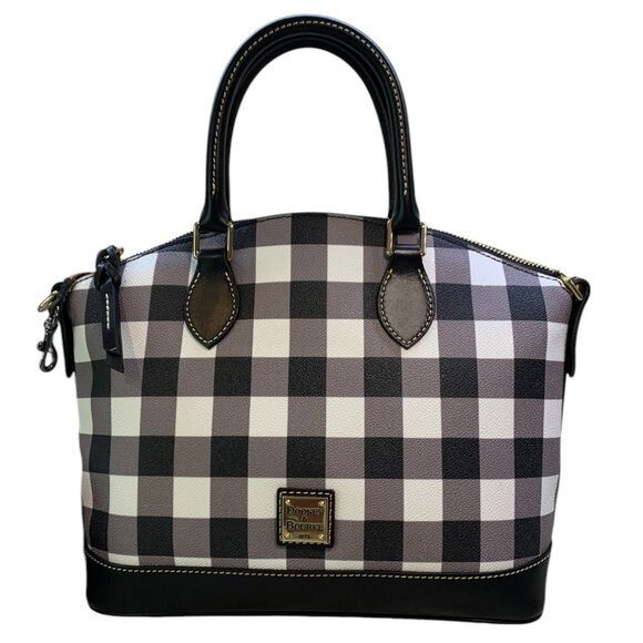 Dooney & Bourke Black & White Check Darcy Satchel NWT - Picture 1 of 11